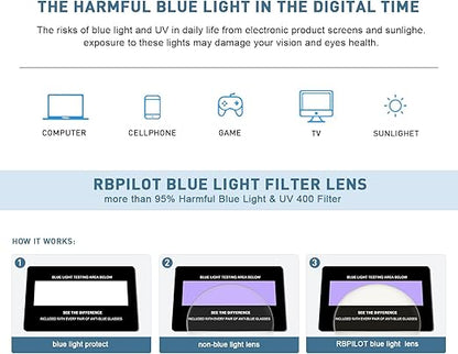 Aviator Reading Glasses for men and Women Blue Light Blocking Lens Spring Temple