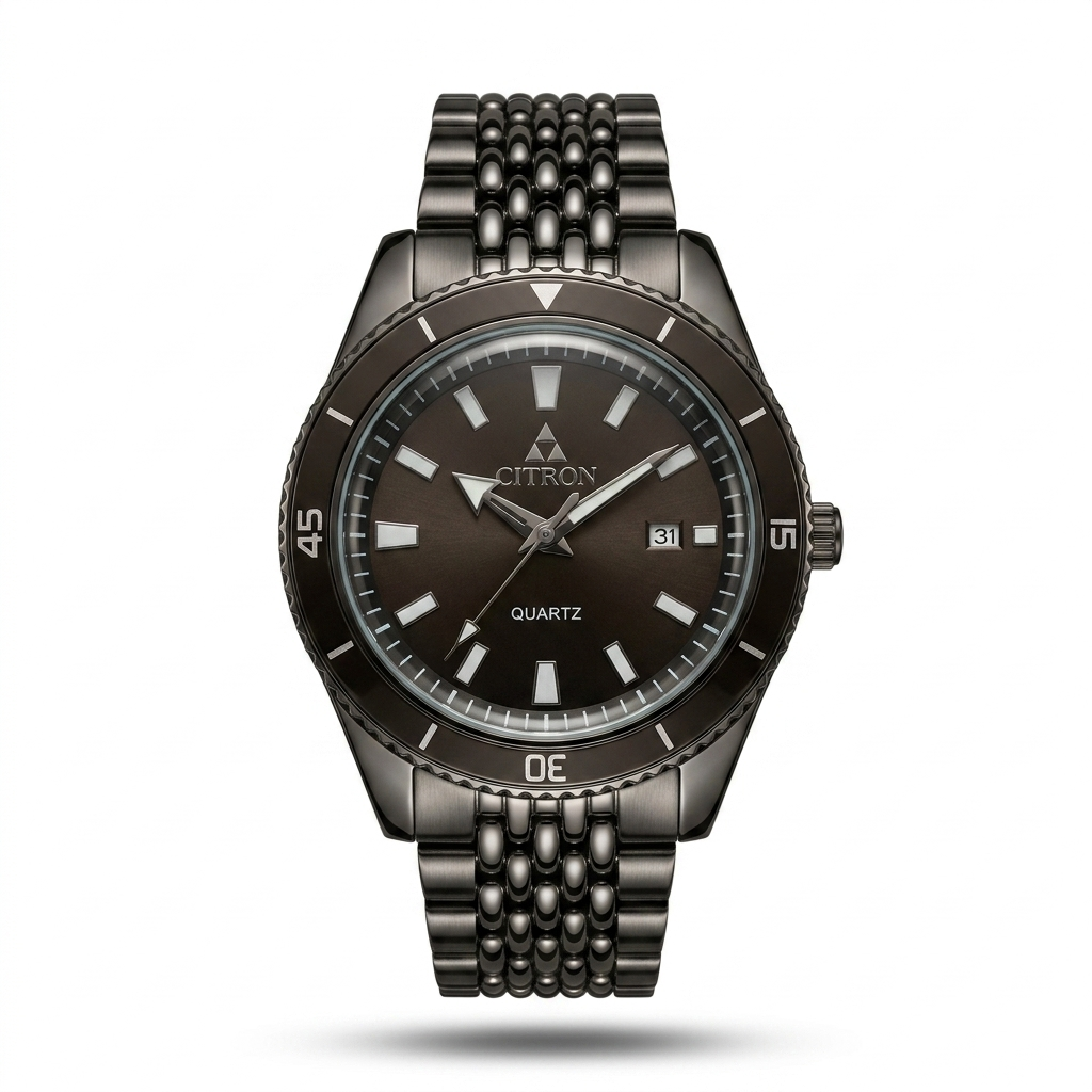 Citron Stealth Black Diver-Style Watch