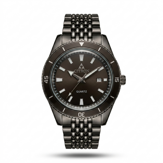 Citron Stealth Black Diver-Style Watch