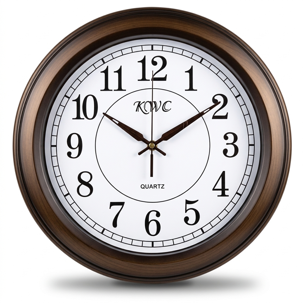 KOVC Heritage Classic Wood-Finished Quartz Wall Clock