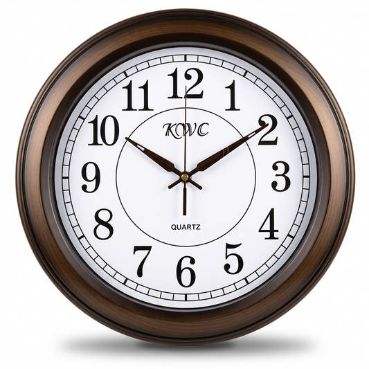 KOVC Heritage Classic Wood-Finished Quartz Wall Clock